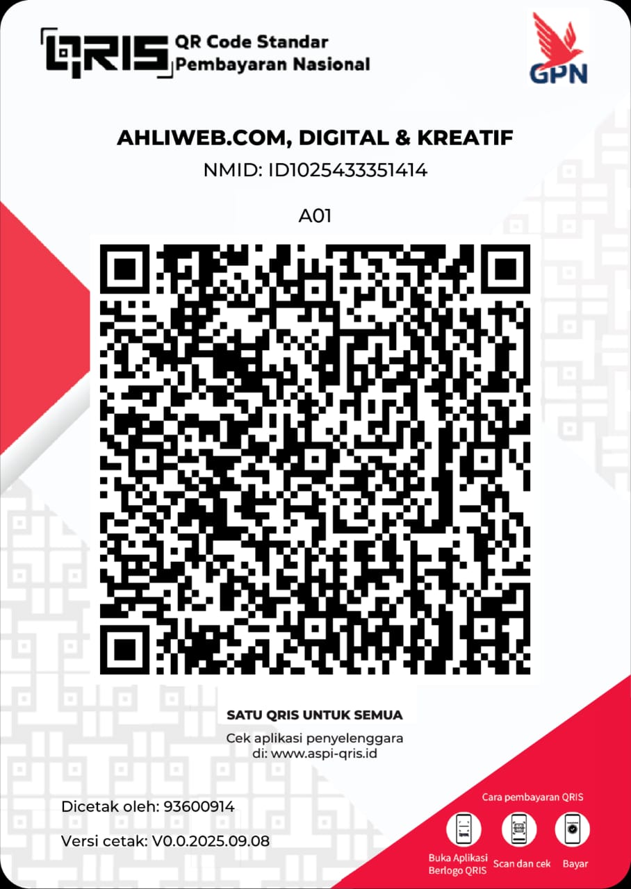 QRIS AHLIWEB.COM, DIGITAL & KREATIF